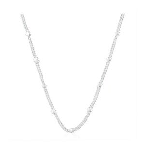 Tous Balls Beaded 925 Silver Sparkling Clavicle Chain Choker Long Necklace